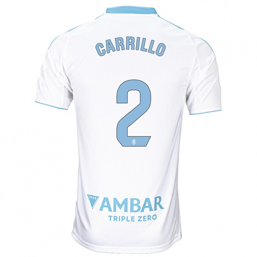 Danxen Women Hugo Carrillo #2 White Sky Blue Home Jersey 2025/26 T-Shirt