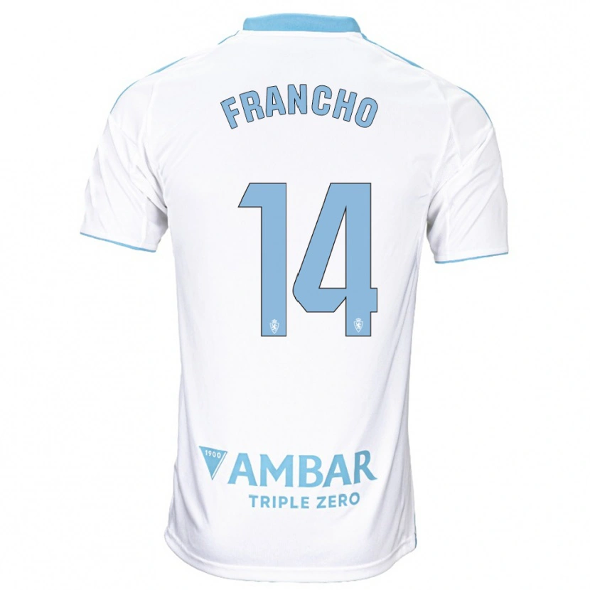 Danxen Women Francho Serrano #14 White Sky Blue Home Jersey 2025/26 T-Shirt