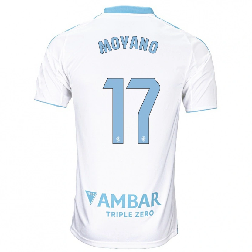 Danxen Women Sebas Moyano #17 White Sky Blue Home Jersey 2025/26 T-Shirt