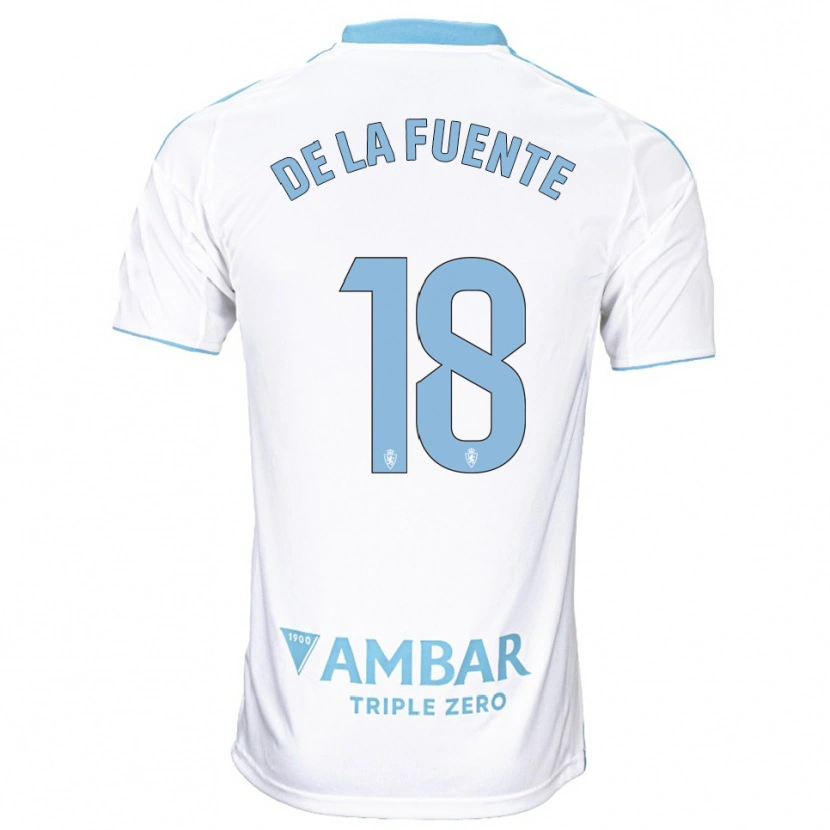 Danxen Women Paulino De La Fuente #18 White Sky Blue Home Jersey 2025/26 T-Shirt