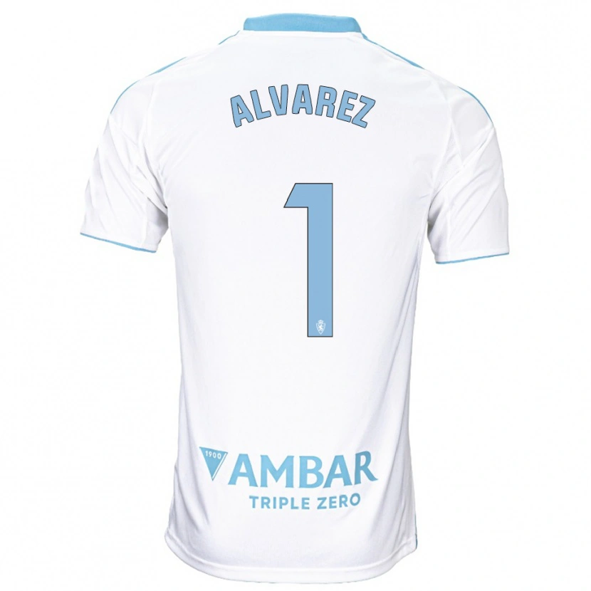 Danxen Women Cristian Álvarez #1 White Sky Blue Home Jersey 2025/26 T-Shirt