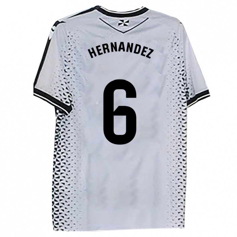 Danxen Women Carlos Hernández #6 White Black Home Jersey 2025/26 T-Shirt