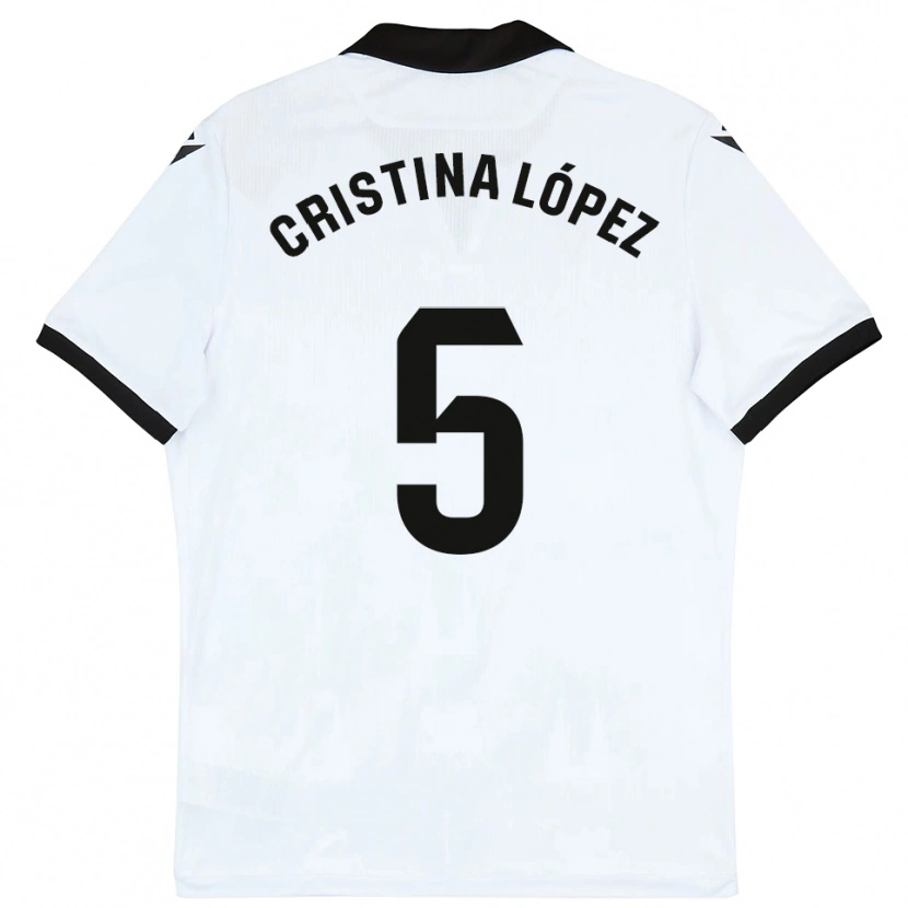 Danxen Women Cristina López #5 White Black Home Jersey 2025/26 T-Shirt