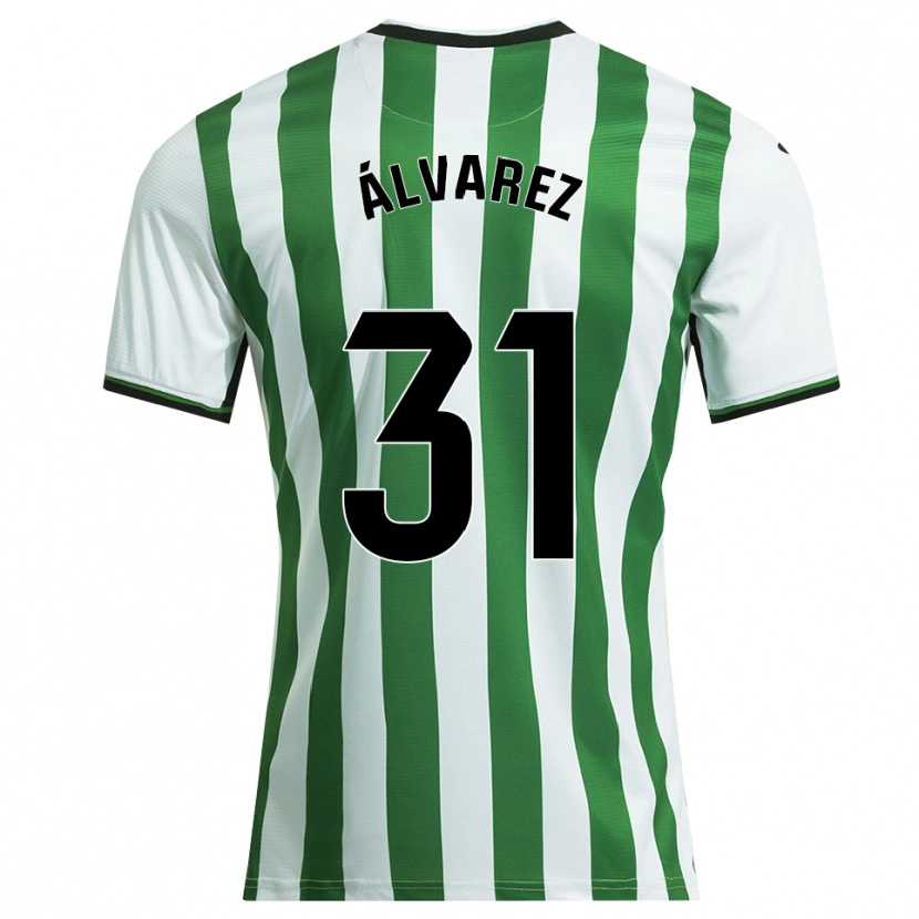Danxen Women Iker Álvarez #31 White Green Home Jersey 2025/26 T-Shirt