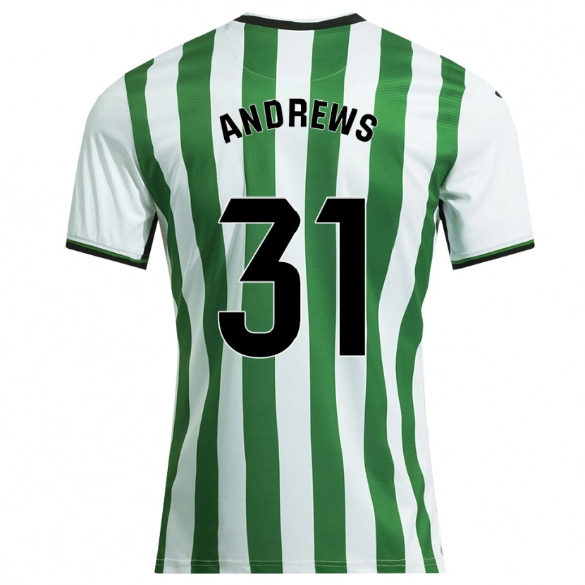 Danxen Women George Andrews #31 White Green Home Jersey 2025/26 T-Shirt
