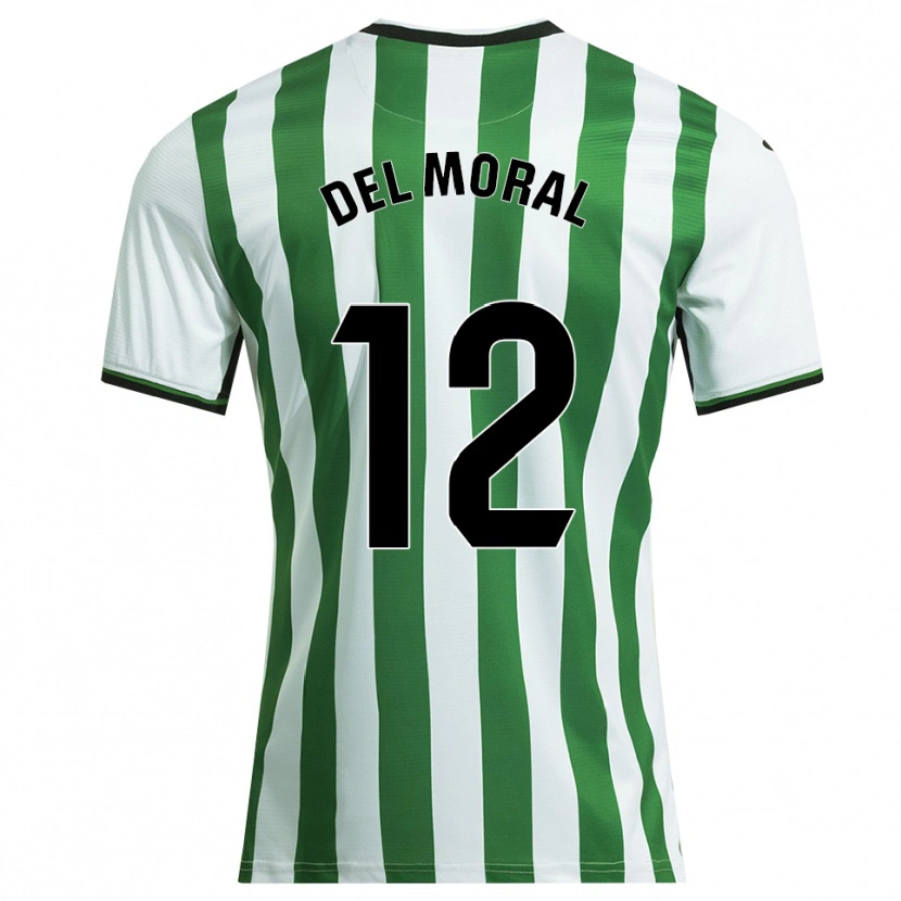 Danxen Women Alberto Del Moral #12 White Green Home Jersey 2025/26 T-Shirt