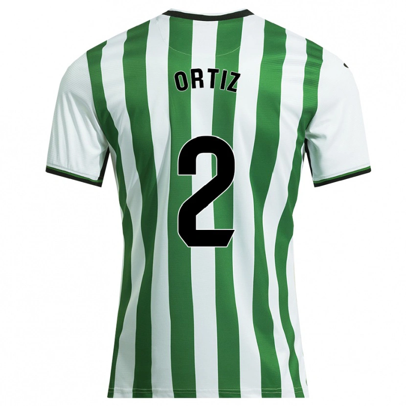 Danxen Women Pedro Ortiz #2 White Green Home Jersey 2025/26 T-Shirt