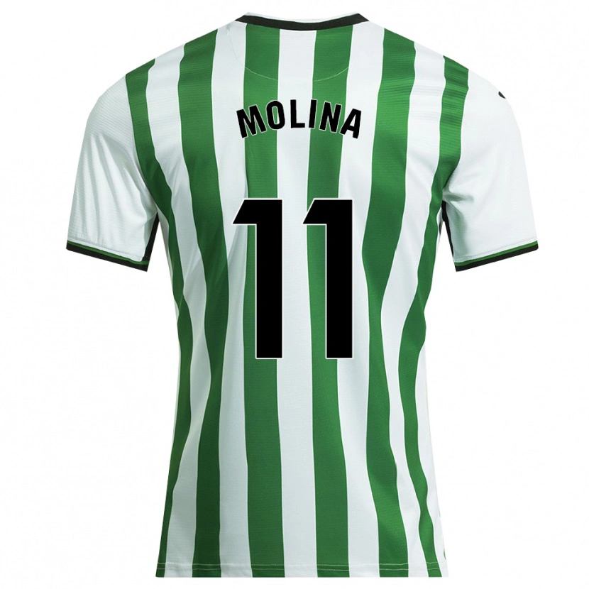 Danxen Women Antonio Molina #11 White Green Home Jersey 2025/26 T-Shirt