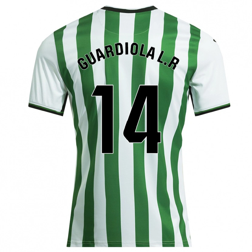 Danxen Women Sergi Guardiola #14 White Green Home Jersey 2025/26 T-Shirt