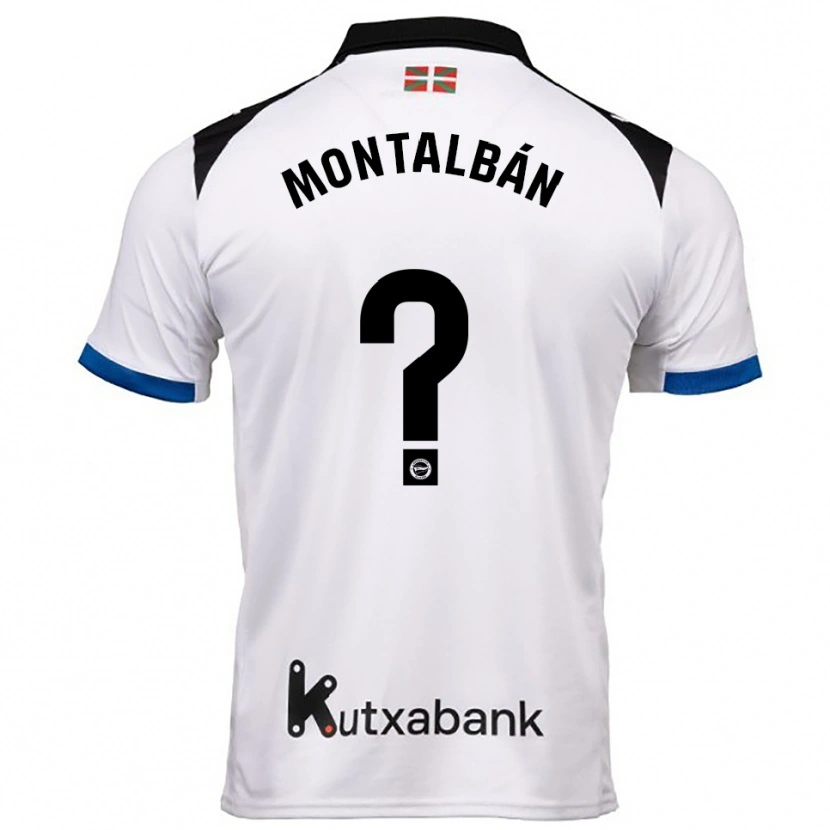 Danxen Women Enrique Montalbán #0 White Blue Away Jersey 2025/26 T-Shirt