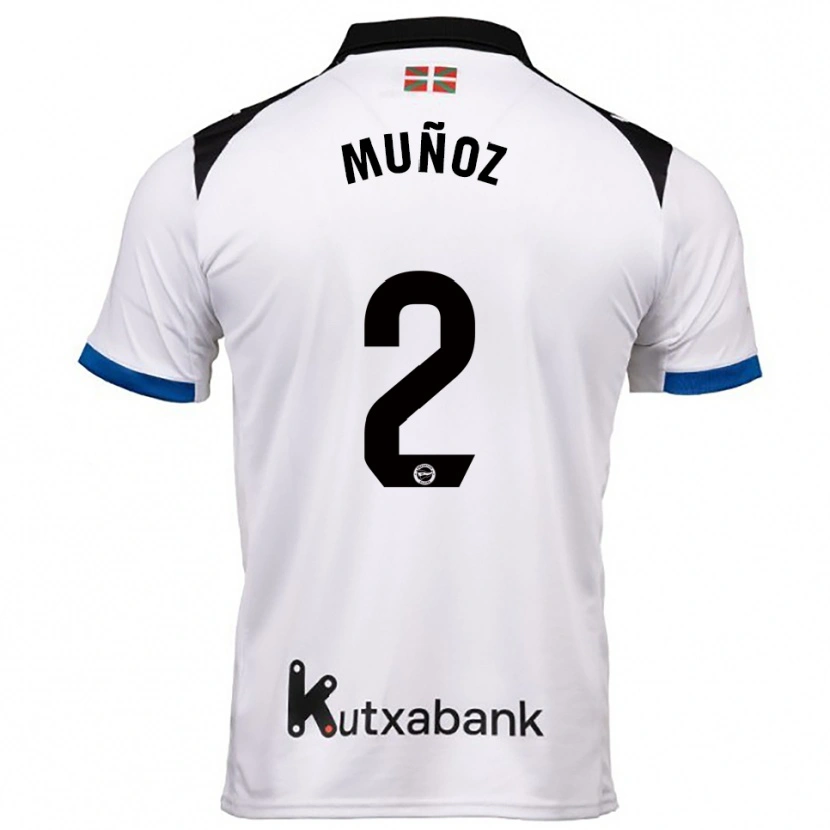 Danxen Women Egoitz Muñoz #2 White Blue Away Jersey 2025/26 T-Shirt