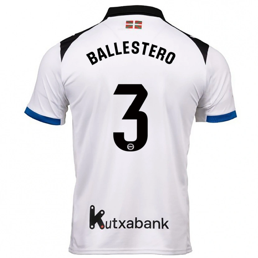Danxen Women Carlos Ballestero #3 White Blue Away Jersey 2025/26 T-Shirt