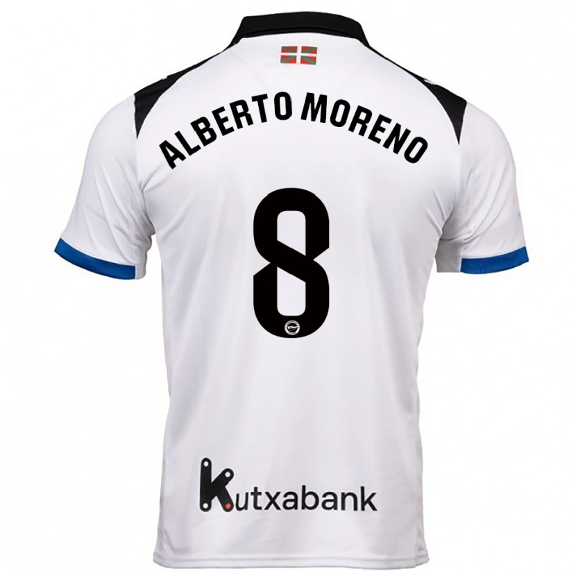 Danxen Women Alberto Moreno #8 White Blue Away Jersey 2025/26 T-Shirt