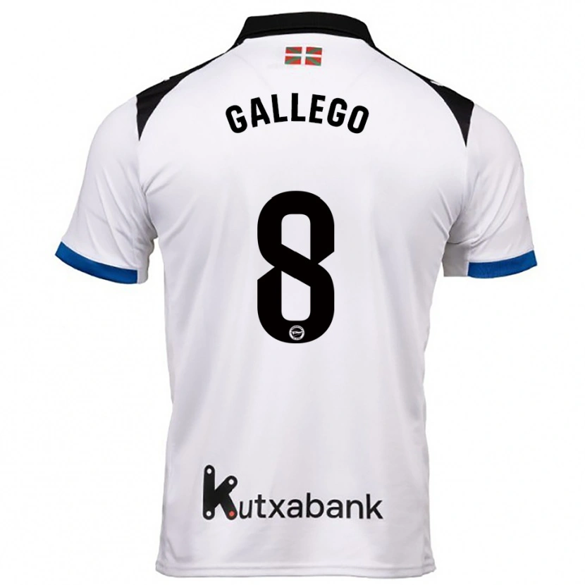 Danxen Women Óscar Gallego #8 White Blue Away Jersey 2025/26 T-Shirt