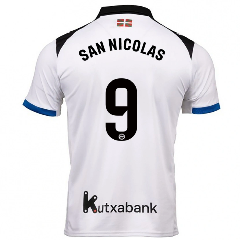 Danxen Women Olga San Nicolás #9 White Blue Away Jersey 2025/26 T-Shirt