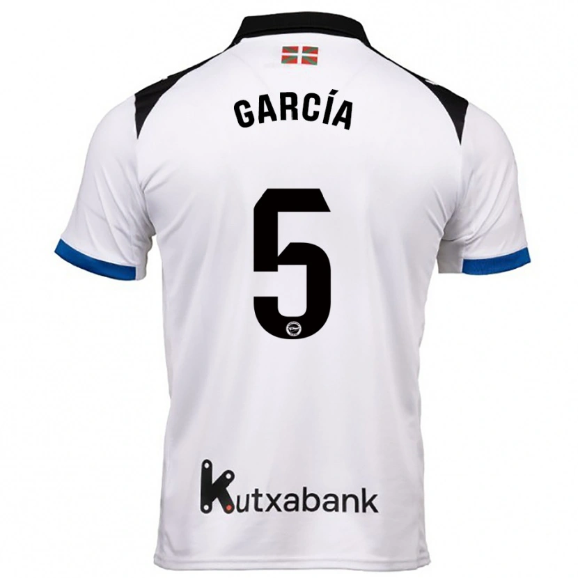 Danxen Women Álvaro García #5 White Blue Away Jersey 2025/26 T-Shirt