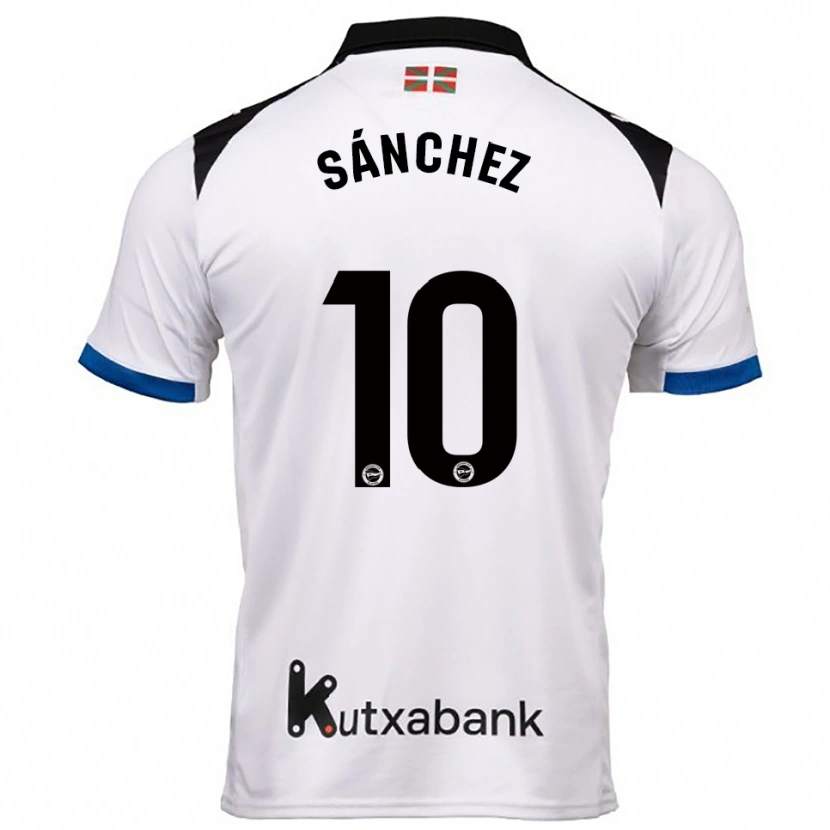 Danxen Women Ander Sánchez #10 White Blue Away Jersey 2025/26 T-Shirt