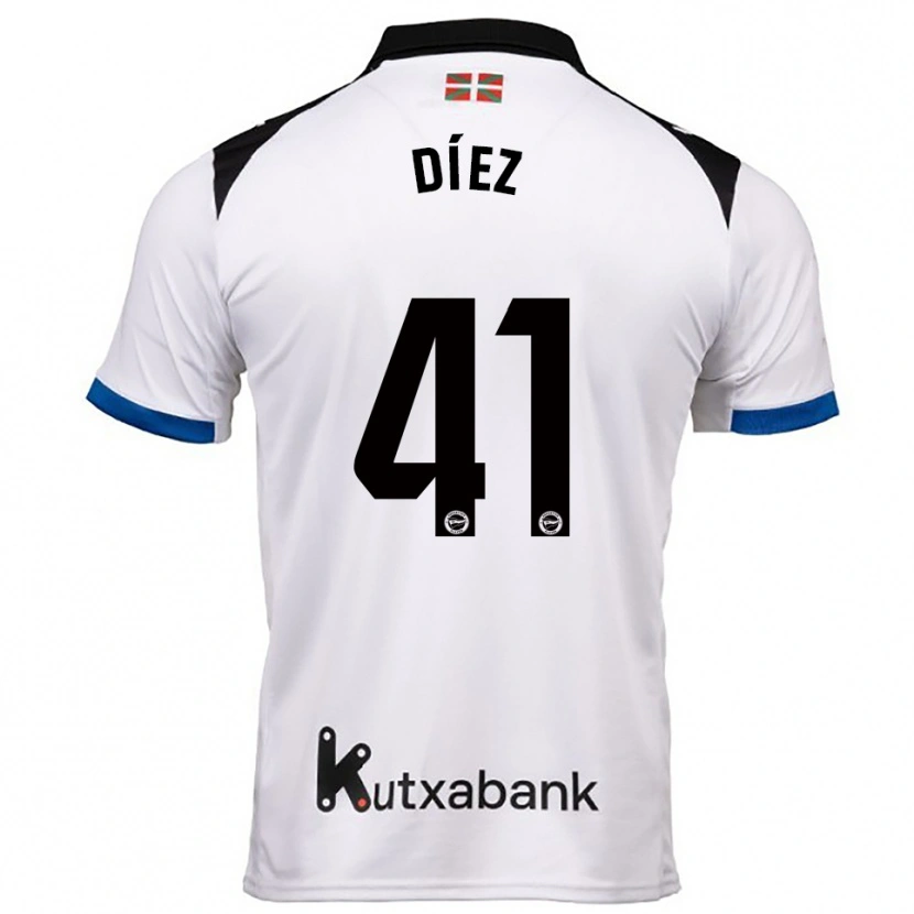 Danxen Women Victor Díez #41 White Blue Away Jersey 2025/26 T-Shirt