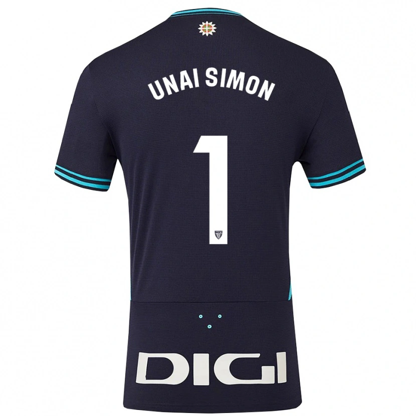 Danxen Women Unai Simón #1 Navy Sky Blue Away Jersey 2025/26 T-Shirt