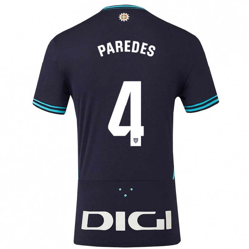 Danxen Women Aitor Paredes #4 Navy Sky Blue Away Jersey 2025/26 T-Shirt
