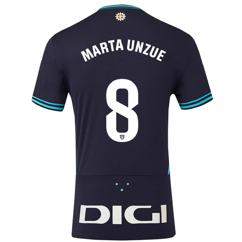 Danxen Women Marta Unzué Urdániz #8 Navy Sky Blue Away Jersey 2025/26 T-Shirt