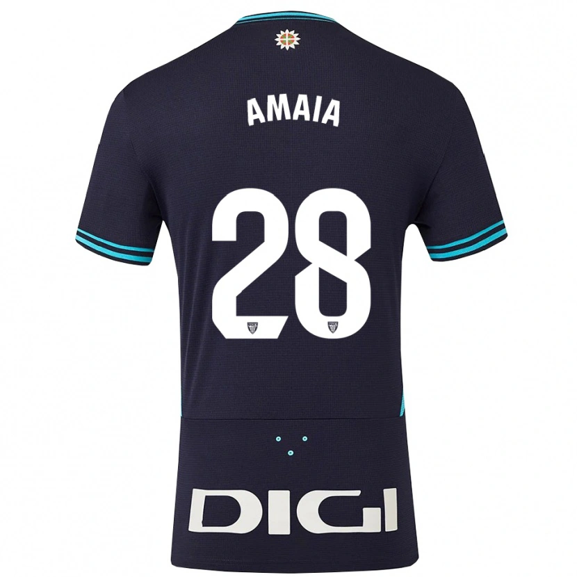 Danxen Women Amaia Martinez De La Peña #28 Navy Sky Blue Away Jersey 2025/26 T-Shirt