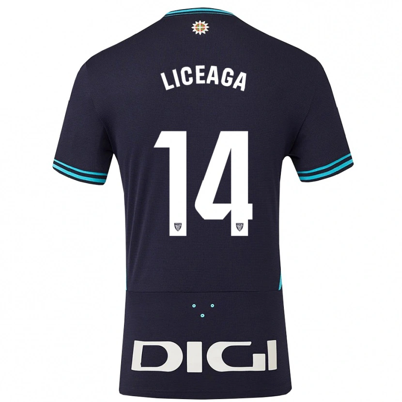 Danxen Women Urko Liceaga #14 Navy Sky Blue Away Jersey 2025/26 T-Shirt