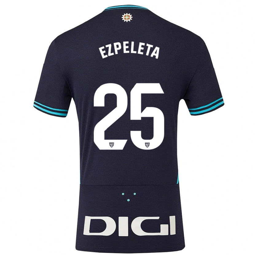 Danxen Women Ander Ezpeleta #25 Navy Sky Blue Away Jersey 2025/26 T-Shirt