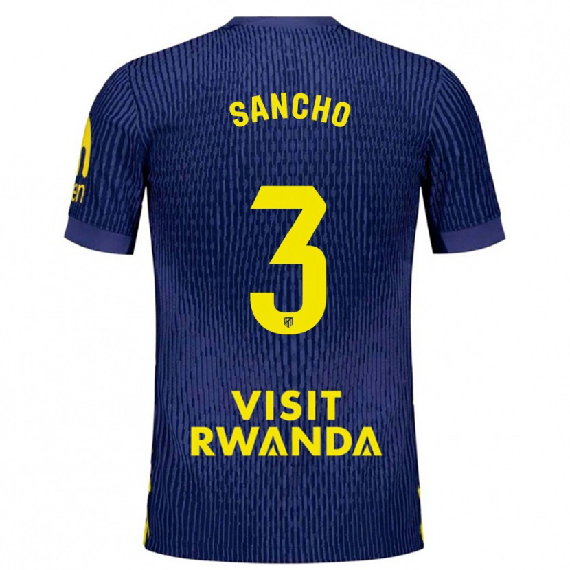 Danxen Women Diego Sancho #3 Navy Yellow Away Jersey 2025/26 T-Shirt