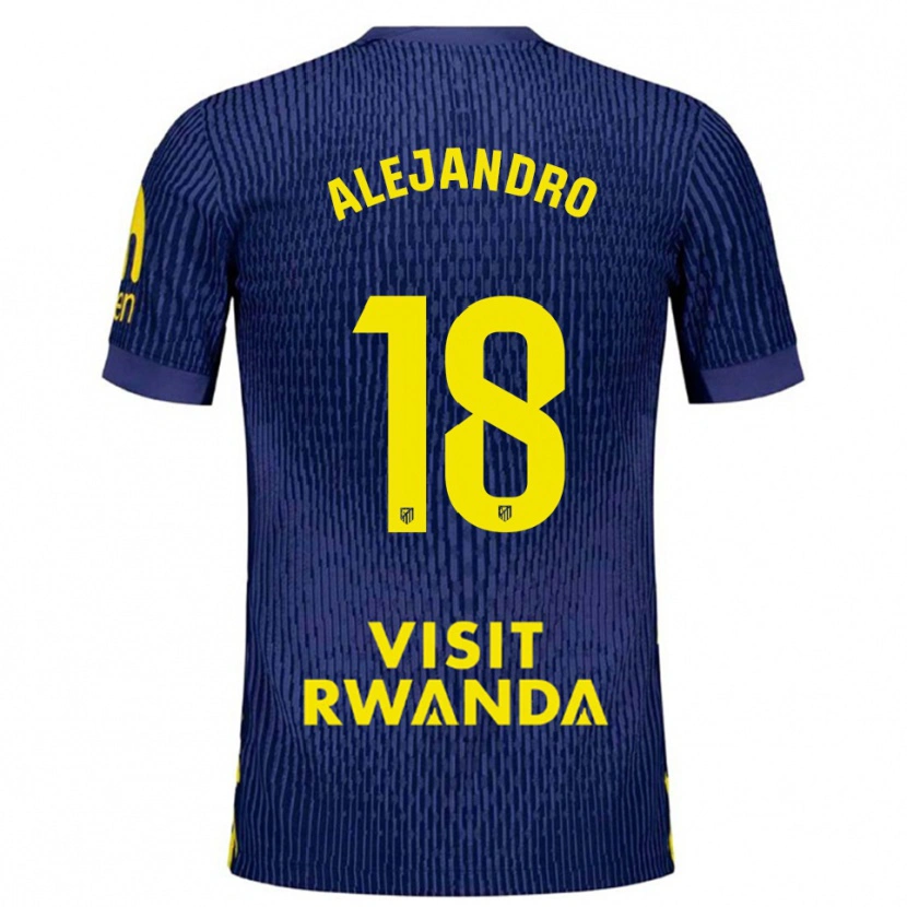 Danxen Women Alejandro López #18 Navy Yellow Away Jersey 2025/26 T-Shirt