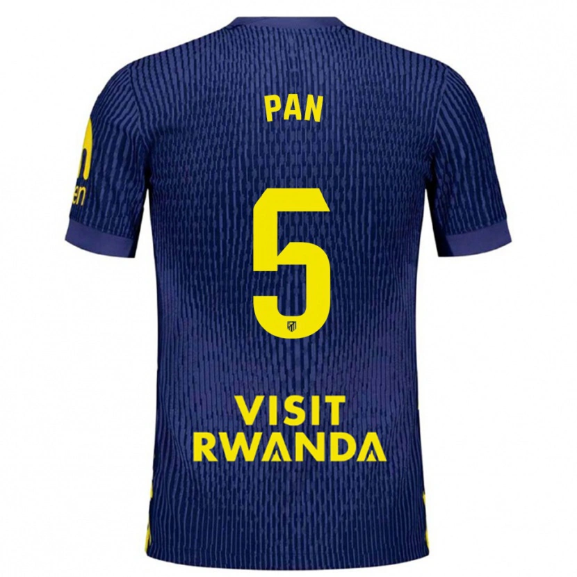 Danxen Women Pablo Pan #5 Navy Yellow Away Jersey 2025/26 T-Shirt