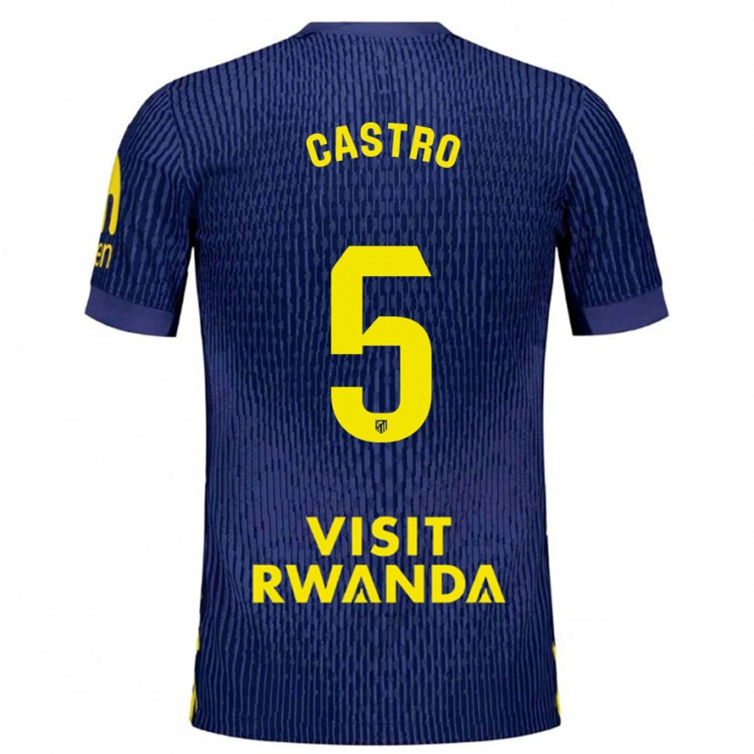 Danxen Women Oscar Castro #5 Navy Yellow Away Jersey 2025/26 T-Shirt
