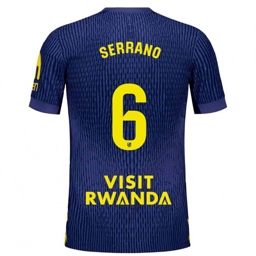 Danxen Women Javi Serrano #6 Navy Yellow Away Jersey 2025/26 T-Shirt