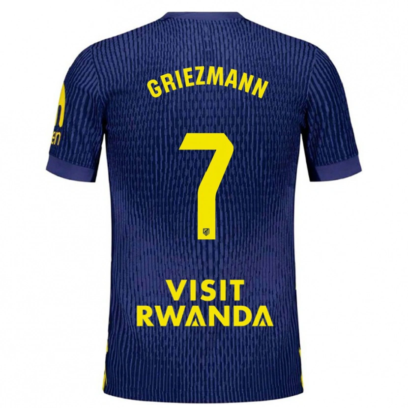 Danxen Women Antoine Griezmann #7 Navy Yellow Away Jersey 2025/26 T-Shirt