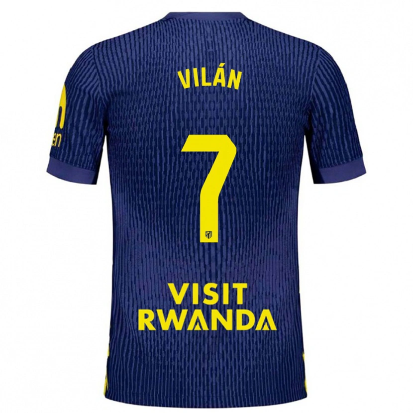 Danxen Women David Vilán #7 Navy Yellow Away Jersey 2025/26 T-Shirt