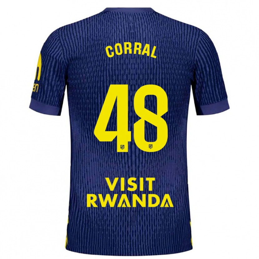 Danxen Women Adrián Corral #48 Navy Yellow Away Jersey 2025/26 T-Shirt