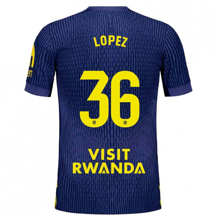 Danxen Women David Lopez #36 Navy Yellow Away Jersey 2025/26 T-Shirt
