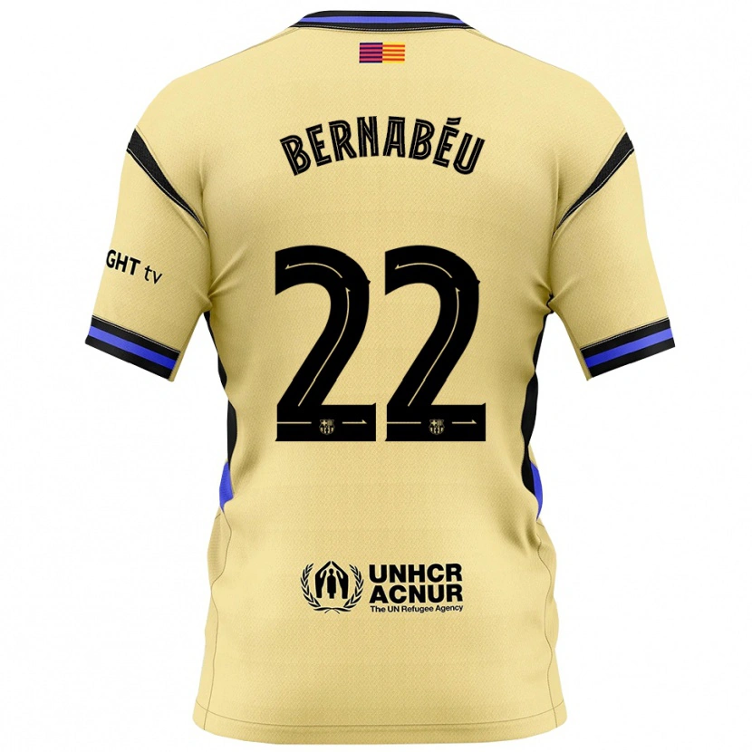 Danxen Women Pol Bernabéu #22 Yellow Black Away Jersey 2025/26 T-Shirt