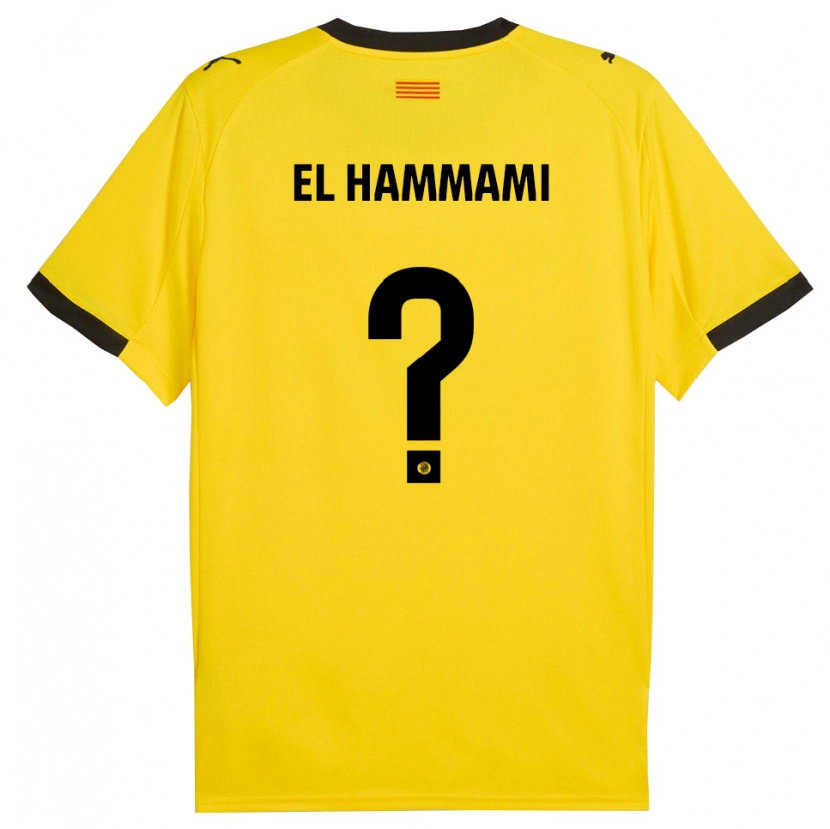 Danxen Women Ayoub El Hammami #0 Yellow Black Away Jersey 2025/26 T-Shirt