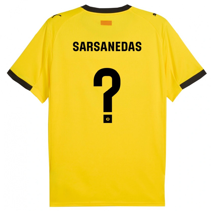 Danxen Women Joao Sarsanedas #0 Yellow Black Away Jersey 2025/26 T-Shirt