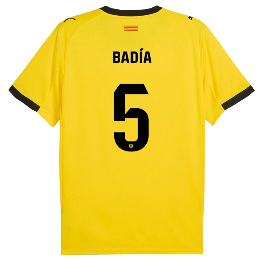 Danxen Women Guillem Badia #5 Yellow Black Away Jersey 2025/26 T-Shirt