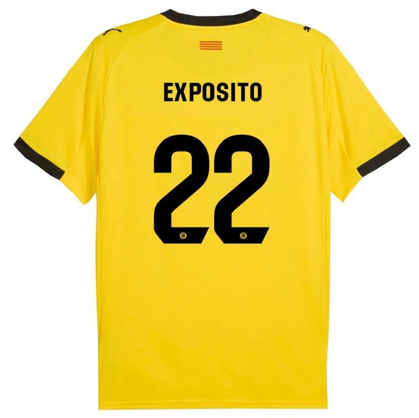 Danxen Women Samu Expósito #22 Yellow Black Away Jersey 2025/26 T-Shirt