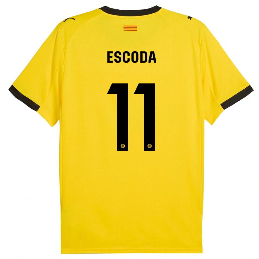 Danxen Women David Escoda #11 Yellow Black Away Jersey 2025/26 T-Shirt