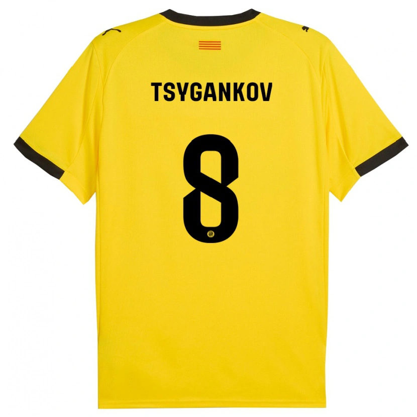 Danxen Women Viktor Tsygankov #8 Yellow Black Away Jersey 2025/26 T-Shirt