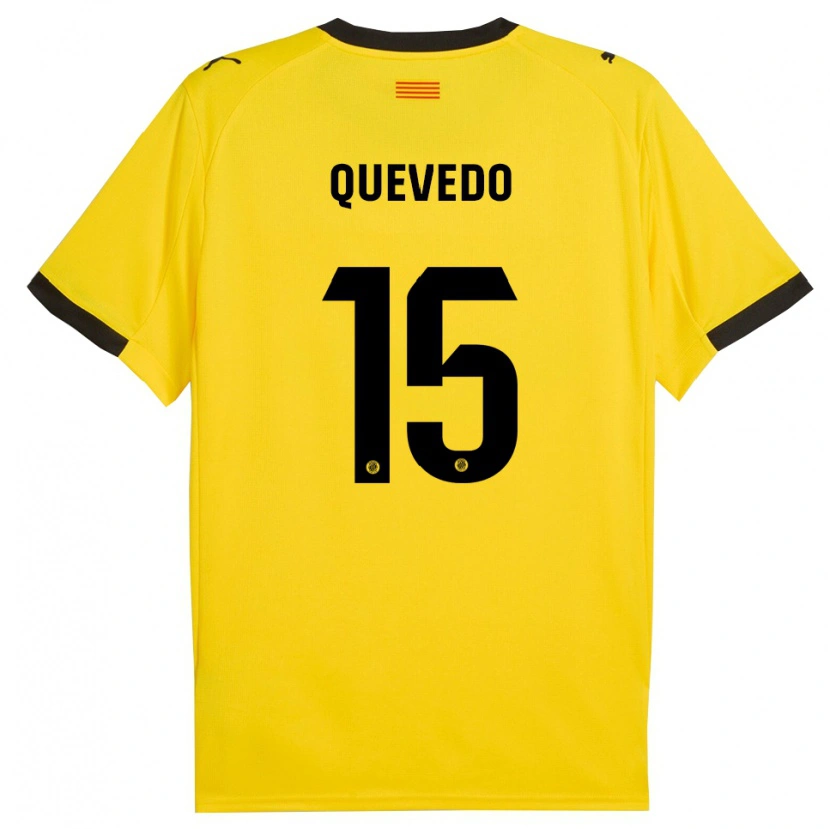Danxen Women Erik Quevedo #15 Yellow Black Away Jersey 2025/26 T-Shirt
