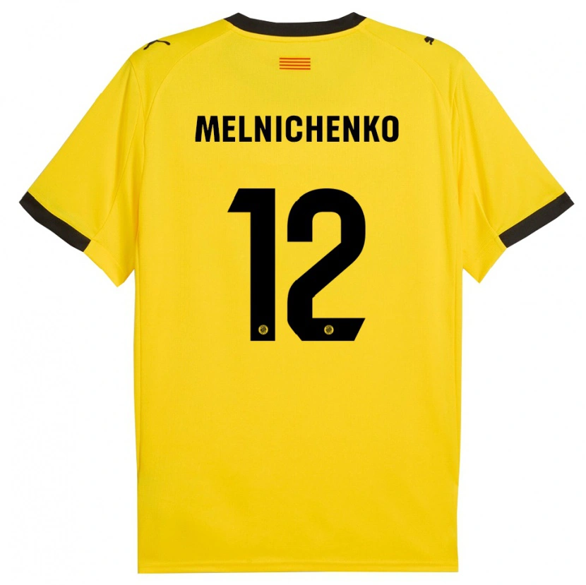 Danxen Women Dmytro Melnichenko #12 Yellow Black Away Jersey 2025/26 T-Shirt