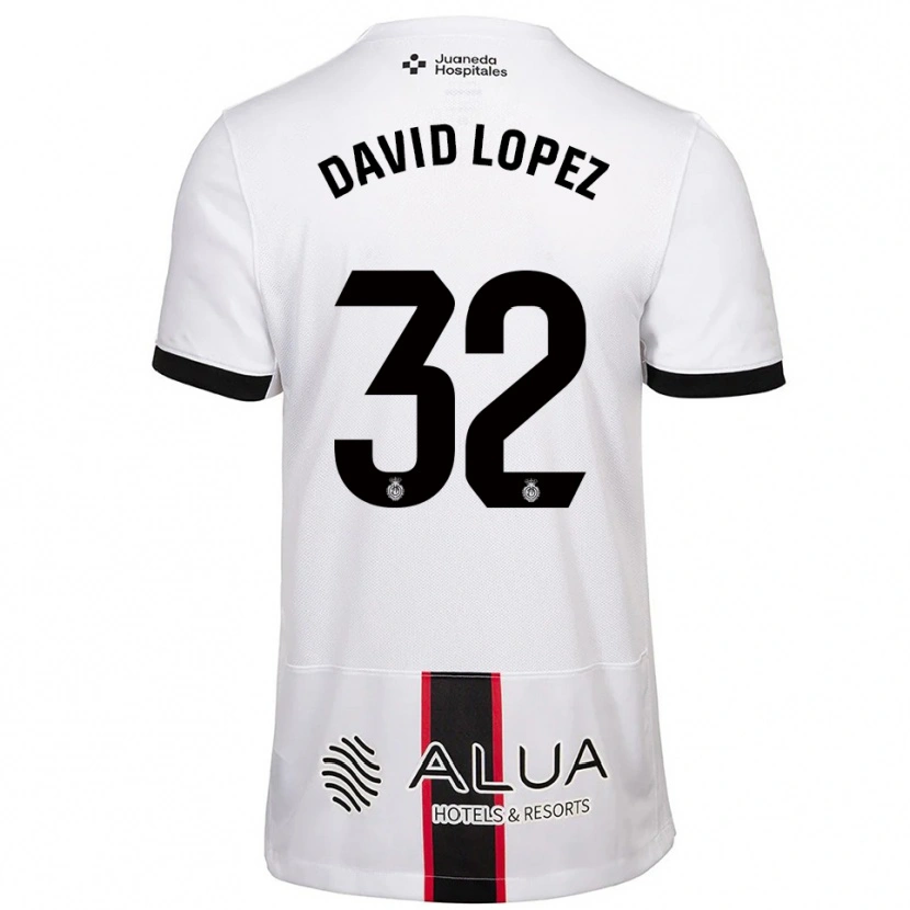 Danxen Women David López #32 White Black Away Jersey 2025/26 T-Shirt