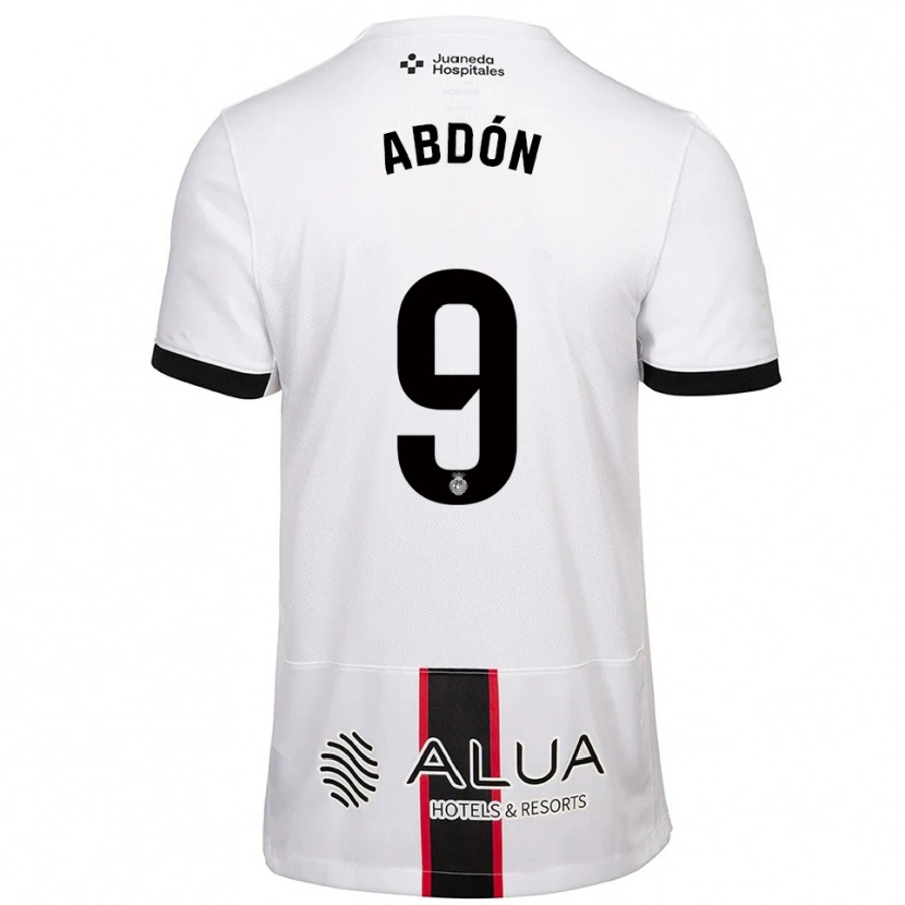 Danxen Women Abdón Prats #9 White Black Away Jersey 2025/26 T-Shirt