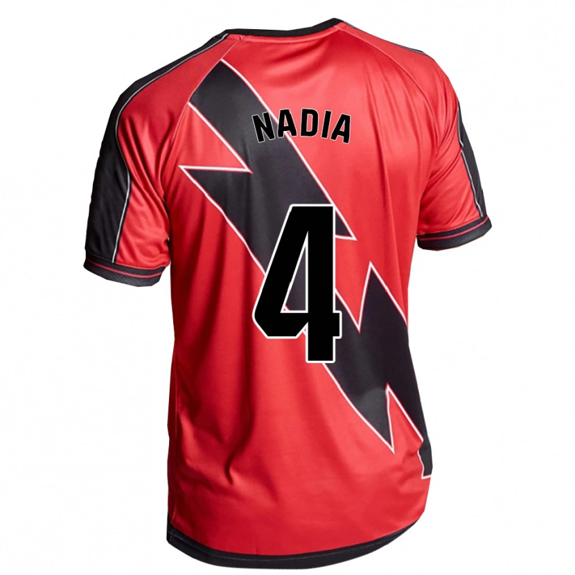 Danxen Women Nadia Dopico Díaz #4 Red Black Away Jersey 2025/26 T-Shirt