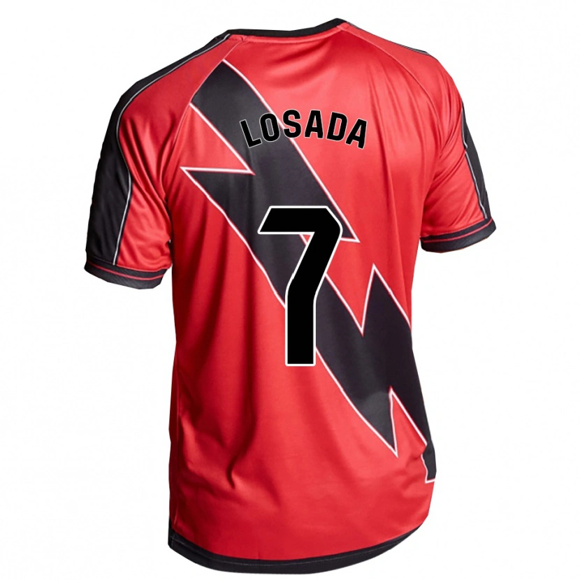 Danxen Women Juan Losada #7 Red Black Away Jersey 2025/26 T-Shirt